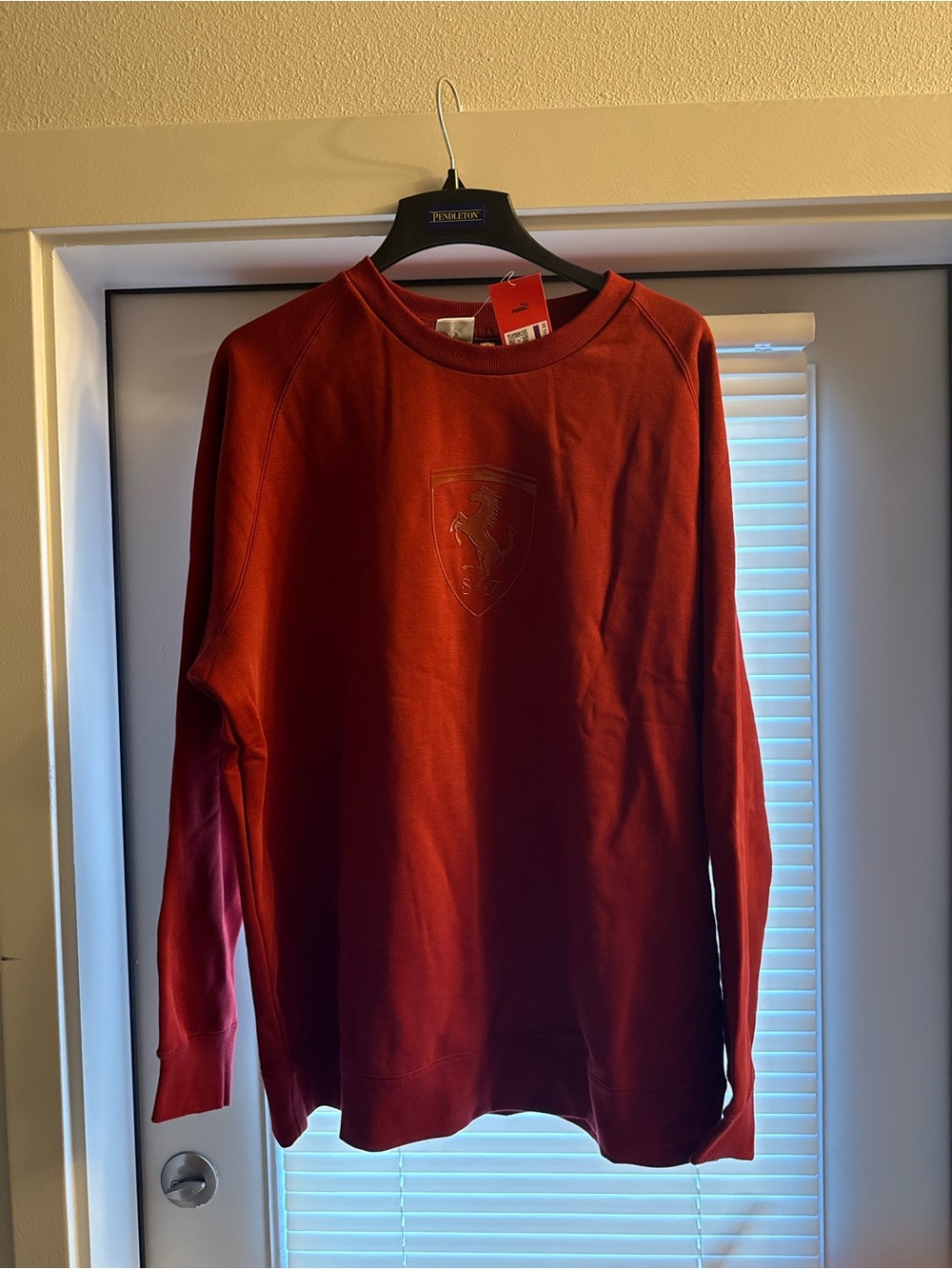 Puma Ferrari Red Burgundy Pullover Crewneck